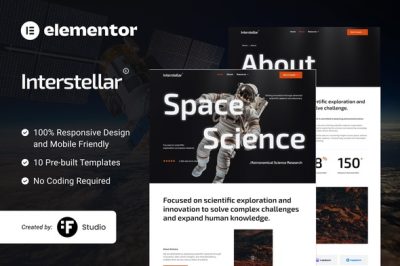 Interstellar - Science & Research Elementor Template Kit