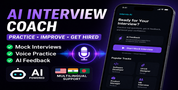 Intervio AI – Interview Preparation App with Voice, Mock Tests, AI Feedback & Multilingual Support Intervio AI – Interview Preparation App with Voice, Mock Tests, AI Feedback & Multilingual Support