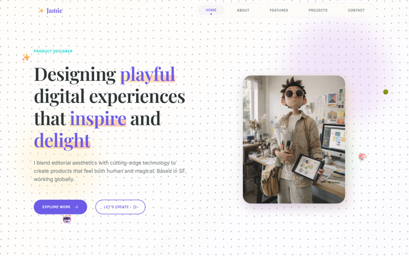 Jamie - Creative Personal Portfolio Template Jamie - Creative Personal Portfolio Template