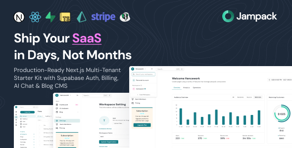 Jampack - Next.js SaaS Starter Kit | Multi-Tenancy with Supabase Auth, Billing, AI Chat & Blog CMS Jampack - Next.js SaaS Starter Kit | Multi-Tenancy with Supabase Auth, Billing, AI Chat & Blog CMS