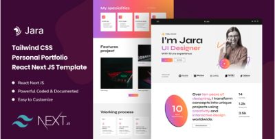Jara - Tailwind CSS Personal Portfolio React NextJS Template