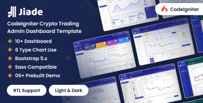 Jiade - CodeIgniter Crypto Trading Admin Dashboard Template