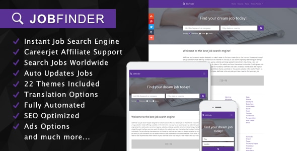 JobFinder - Job Search Engine Affiliate Script JobFinder - Job Search Engine Affiliate Script