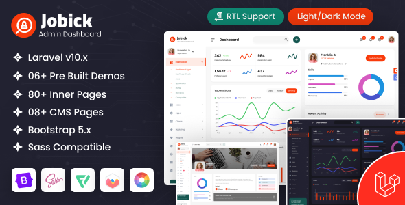 Jobick - Job Laravel Admin Dashboard Bootstrap Template Jobick - Job Laravel Admin Dashboard Bootstrap Template