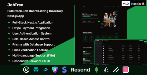 JobTree - Full Stack Job Board Listing Directory Next.js App JobTree - Full Stack Job Board Listing Directory Next.js App