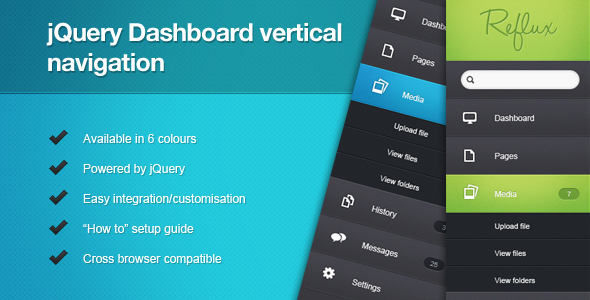 jQuery Dashboard Vertical Navigation jQuery Dashboard Vertical Navigation