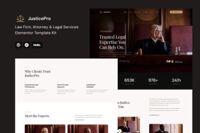 Justicepro - Law Firm Attorney & Legal Services Elementor Template Kit