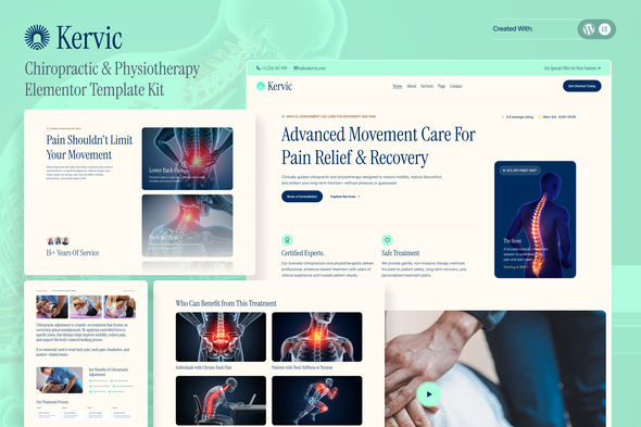 Kervic – Chiropractic & Physiotherapy Elementor Template Kit Kervic – Chiropractic & Physiotherapy Elementor Template Kit