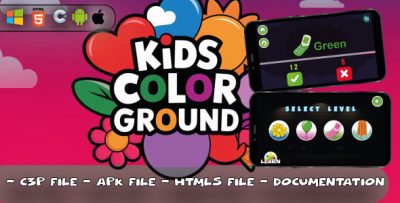 Kids Color Ground - Construct 3 Kids Learning Game - HTML5