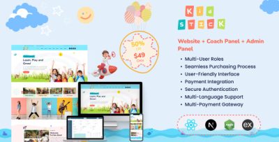 Kidstick - All-in-One Kids Event, Membership & Activity Management Platform (MERN)