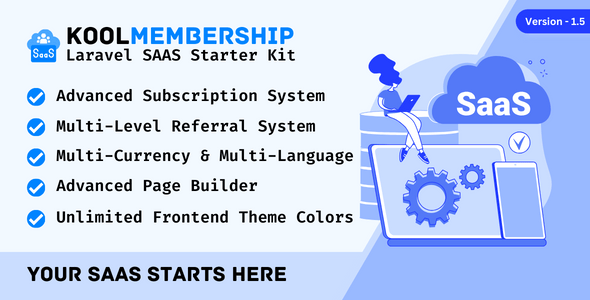KoolMembership - Advanced Laravel SAAS Starter Kit with CRUD Generator KoolMembership - Advanced Laravel SAAS Starter Kit with CRUD Generator