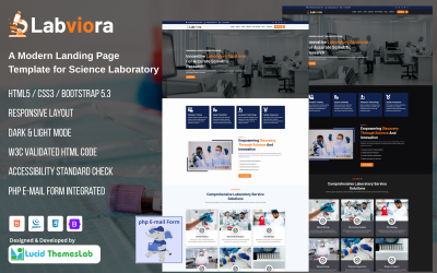 Labviora - Science and Research Laboratory Landing Page Website Template