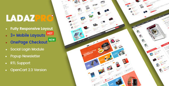 LadazPro - Advanced Multipurpose Responsive OpenCart 2.3 Theme LadazPro - Advanced Multipurpose Responsive OpenCart 2.3 Theme