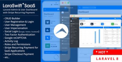 LaraSwift SaaS- Laravel Admin & User Dashboard + CRUD Builder + Stripe Recurring Payment