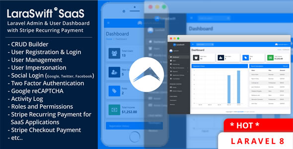 LaraSwift SaaS- Laravel Admin & User Dashboard + CRUD Builder + Stripe Recurring Payment LaraSwift SaaS- Laravel Admin & User Dashboard + CRUD Builder + Stripe Recurring Payment