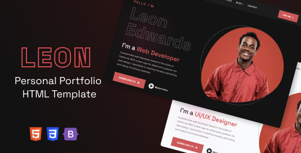 Leon - Personal Portfolio HTML Template Leon - Personal Portfolio HTML Template