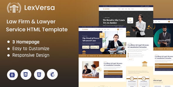LexVersa - Law Firm & Lawyer Service HTML Template LexVersa - Law Firm & Lawyer Service HTML Template