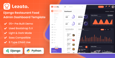 Lezato - Django Restaurant Food Admin Dashboard Template