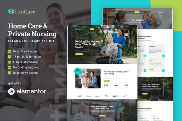 LiniCare - Home Care & Private Nursing Elementor Template Kit LiniCare - Home Care & Private Nursing Elementor Template Kit