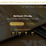 Luxury Auction & Bidding HTML5 Template with Live Countdown & Real-Time Bidding UI
