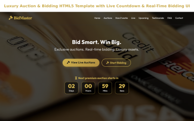 Luxury Auction & Bidding HTML5 Template with Live Countdown & Real-Time Bidding UI