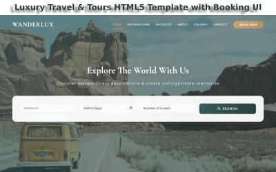 Luxury Travel & Tours HTML5 Template with Booking UI