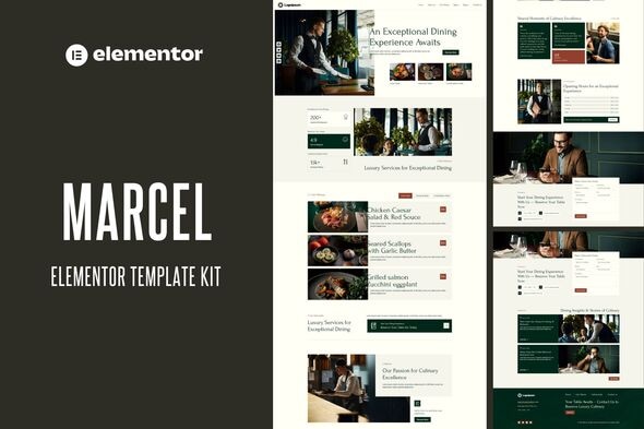 Marcel - Luxury Restaurant Elementor Template Kit Marcel - Luxury Restaurant Elementor Template Kit