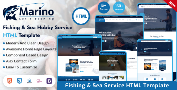 Marino - Fishing & Sea Hobby HTML Template Marino - Fishing & Sea Hobby HTML Template