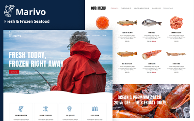 Marivo - Fresh & Frozen Seafood HTML5 Landing Page Template