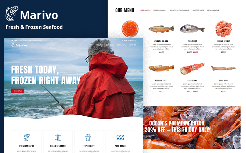 Marivo - Fresh & Frozen Seafood HTML5 Landing Page Template Marivo - Fresh & Frozen Seafood HTML5 Landing Page Template