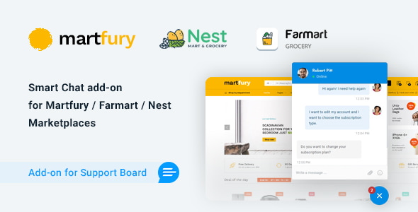Martfury / Farmart / Nest Chat & Support App for Support Board Martfury / Farmart / Nest Chat & Support App for Support Board