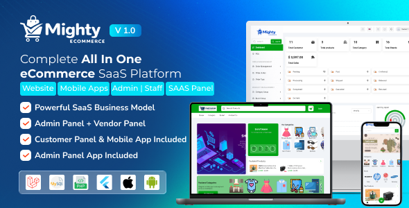 Mighty eCommerce - Multi-Tenant SaaS eCommerce Builder with Subscription, POS & Inventory Mighty eCommerce - Multi-Tenant SaaS eCommerce Builder with Subscription, POS & Inventory