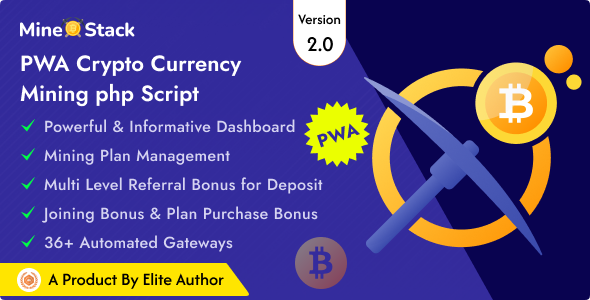 MineStack - PWA Crypto Currency Mining PHP Script MineStack - PWA Crypto Currency Mining PHP Script