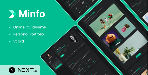 Minfo - Tailwind Personal Resume NextJS Template Minfo - Tailwind Personal Resume NextJS Template