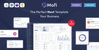 Mofi - Vue Nuxt Admin & Dashboard Template