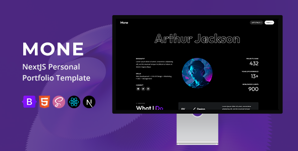 Mone - NextJS Personal Portfolio Template Mone - NextJS Personal Portfolio Template