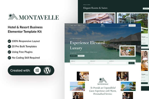 Montavelle - Hotel & Resort Business Elementor Template Kit Montavelle - Hotel & Resort Business Elementor Template Kit
