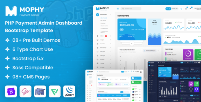 Mophy - PHP Payment Admin Dashboard Bootstrap Template