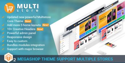MultiStores - Magento 2 Megashop Theme support Multiple Stores