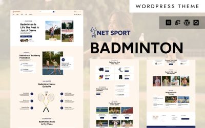 Net Sport - Badminton Academy & Sports Club WordPress Elementor Theme