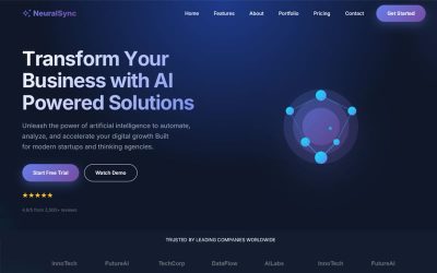 NeuralSync - AI-Powered SaaS Solutions for Modern Businesses HTML Template