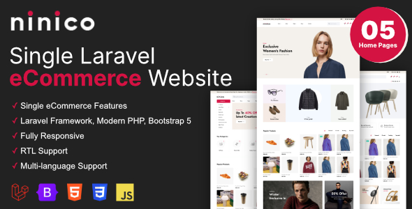 Ninico - Minimal Laravel eCommerce Shop Ninico - Minimal Laravel eCommerce Shop