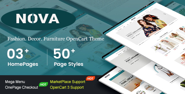 Nova - Responsive Fashion & Furniture OpenCart 3 Theme with 3 Mobile Layouts Included Nova - Responsive Fashion & Furniture OpenCart 3 Theme with 3 Mobile Layouts Included