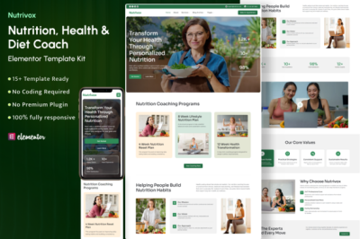 Nutrivox - Nutrition Health & Diet Coach Elementor Template Kit