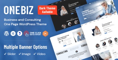 Onebiz - Business One Page WordPress Theme