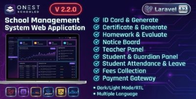 Onest Schooled - School Management System Laravel Script