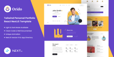 Orido - Tailwind CSS Personal Portfolio React NextJS Template