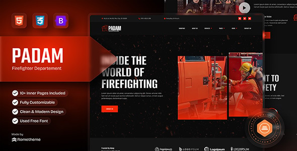 Padam - Firefighter Departement HTML Template Padam - Firefighter Departement HTML Template