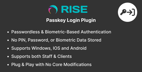 Passkey Login Plugin for Rise CRM Passkey Login Plugin for Rise CRM