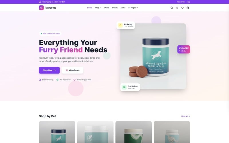 PawsomePets – Pet Store HTML Template PawsomePets – Pet Store HTML Template